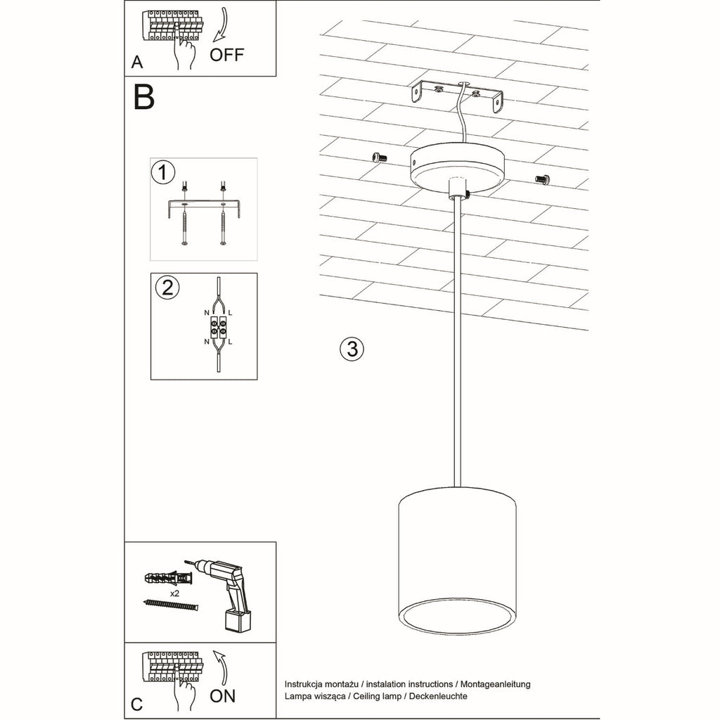 Pendelleuchte ORBIS 1 schwarz Sollux Lighting