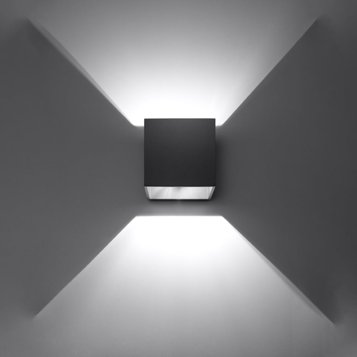 Wandleuchte QUAD 1 schwarz Sollux Lighting
