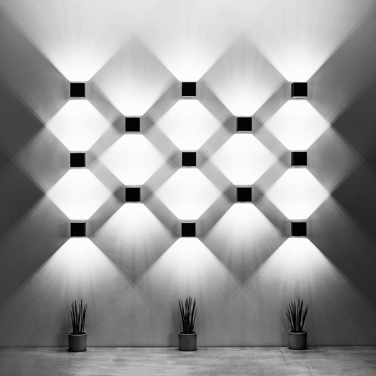 Wandleuchte QUAD 1 schwarz Sollux Lighting