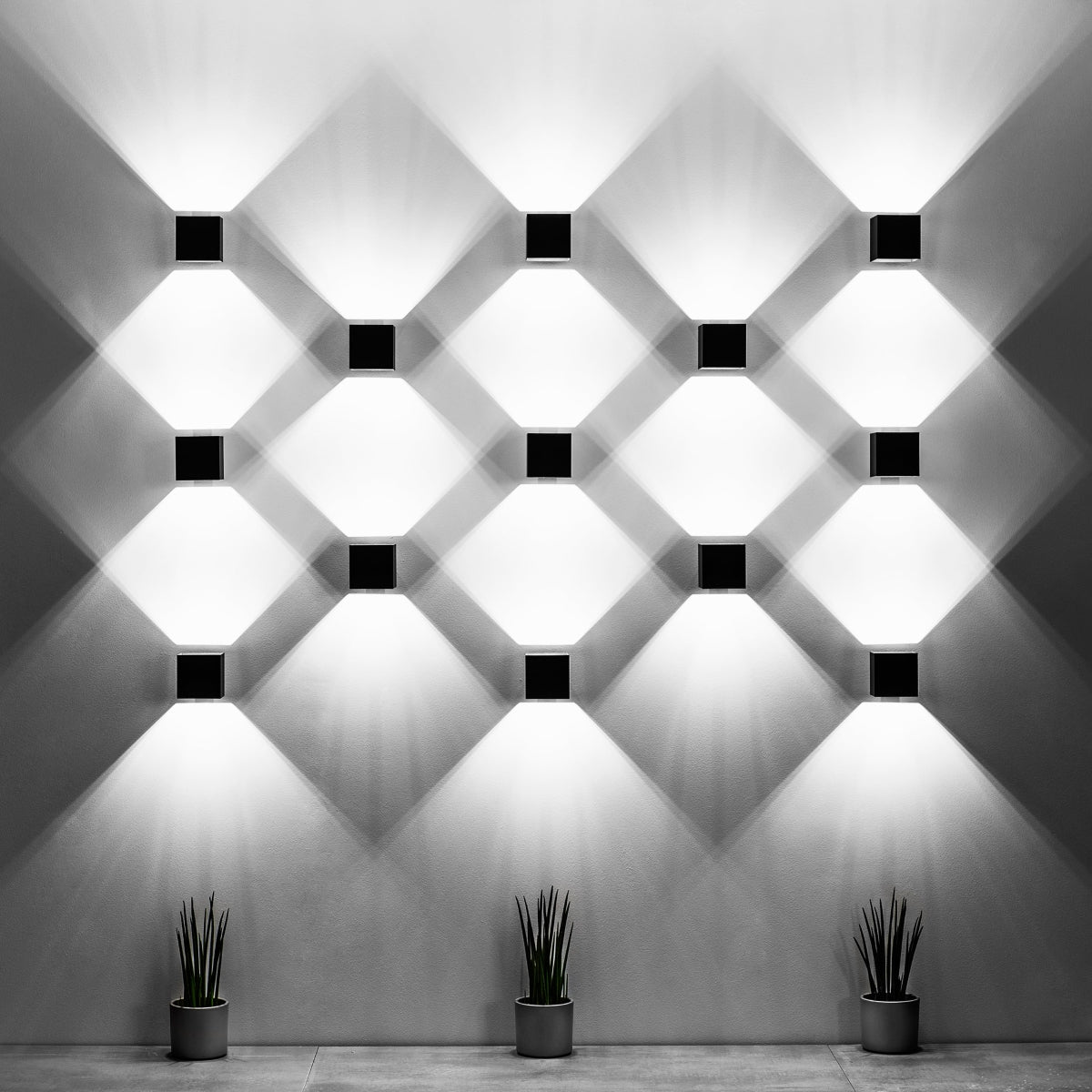 Wandleuchte QUAD 1 grau Sollux Lighting