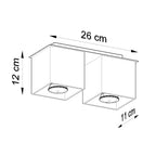 Deckenleuchte - Spot - Strahler QUAD 2 schwarz Sollux Lighting