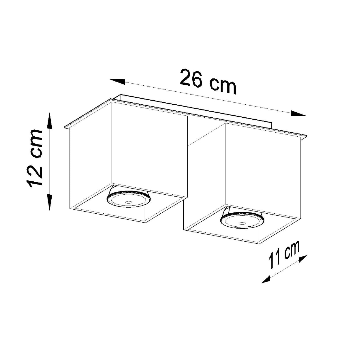 Deckenleuchte - Spot - Strahler QUAD 2 schwarz Sollux Lighting