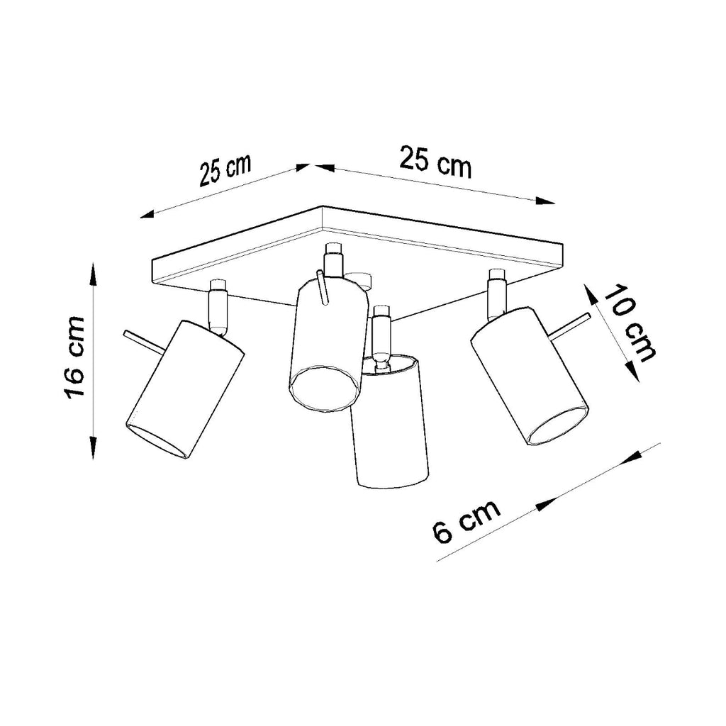 Deckenleuchte - Spot - Strahler RING 4 schwarz Sollux Lighting