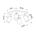 Deckenleuchte - Spot - Strahler RING 4 schwarz Sollux Lighting