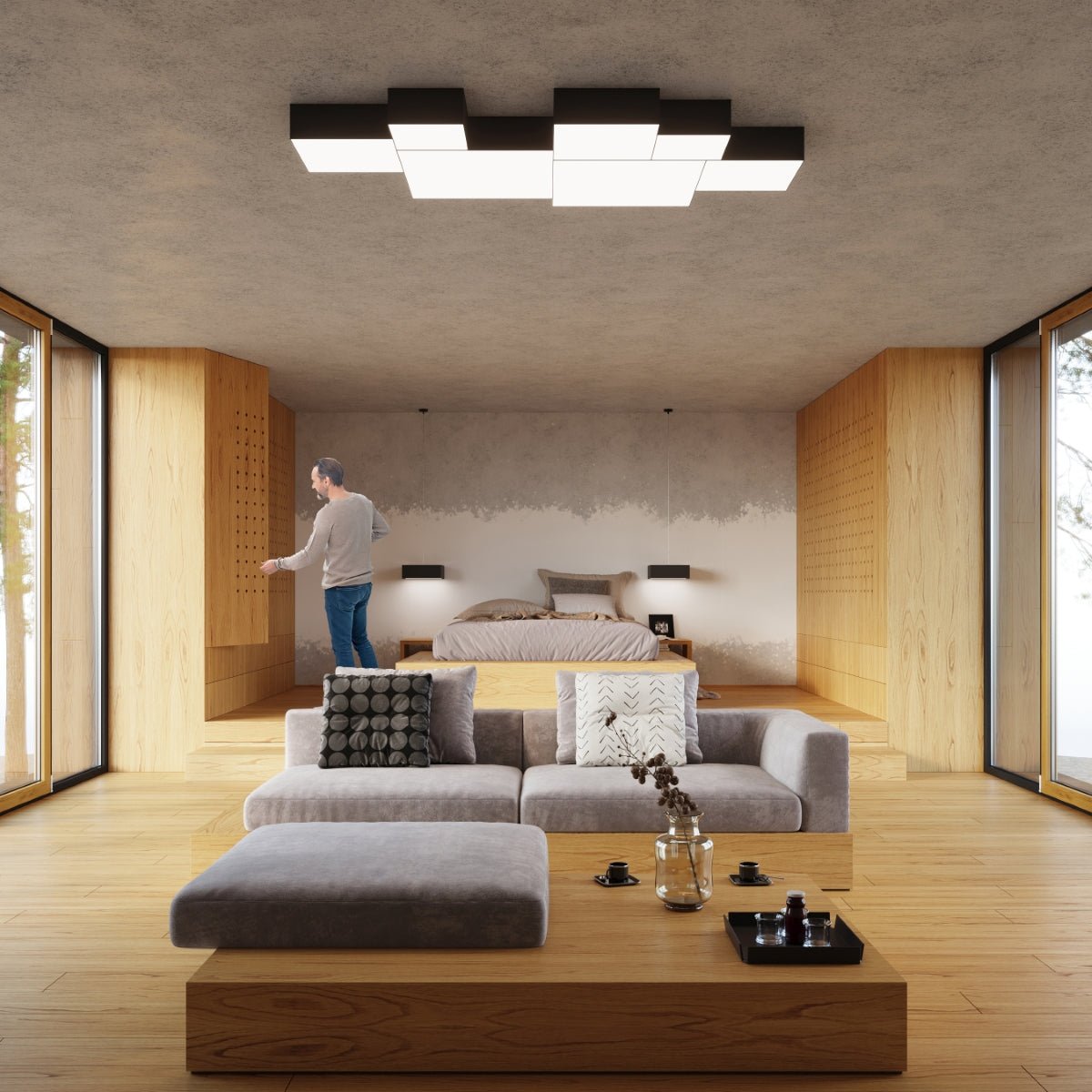 Deckenleuchte HORUS 35 schwarz Sollux Lighting