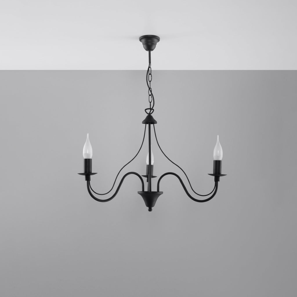 Pendelleuchte MINERWA 3 schwarz Sollux Lighting