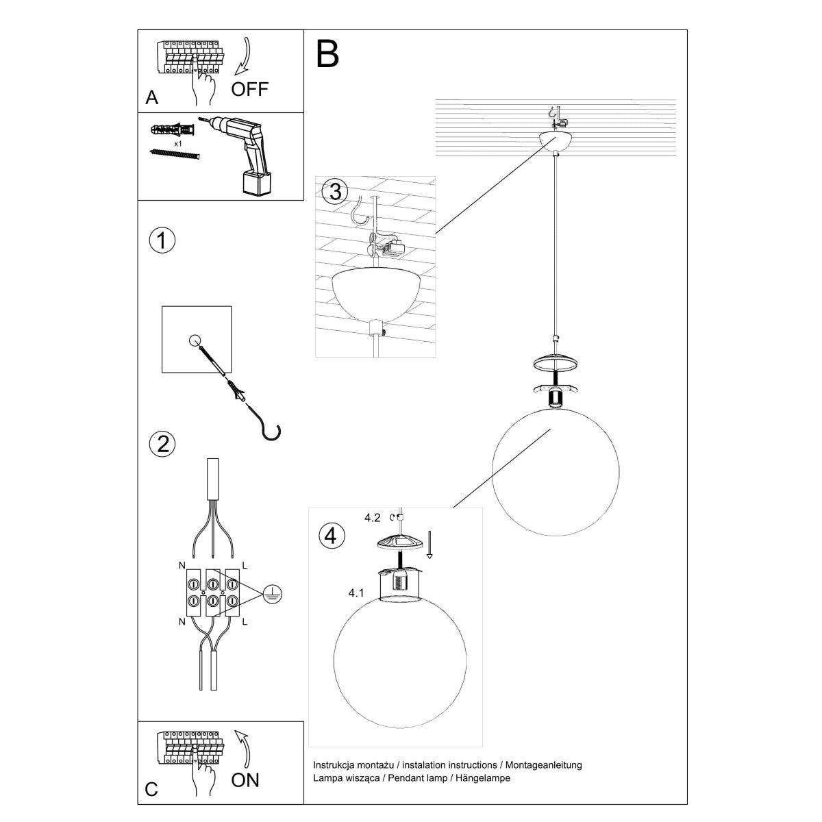 Pendelleuchte UGO 30 Sollux Lighting