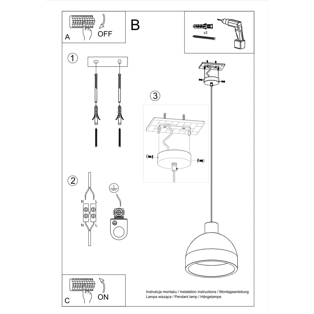 Pendelleuchte DAMASO Beton Sollux Lighting