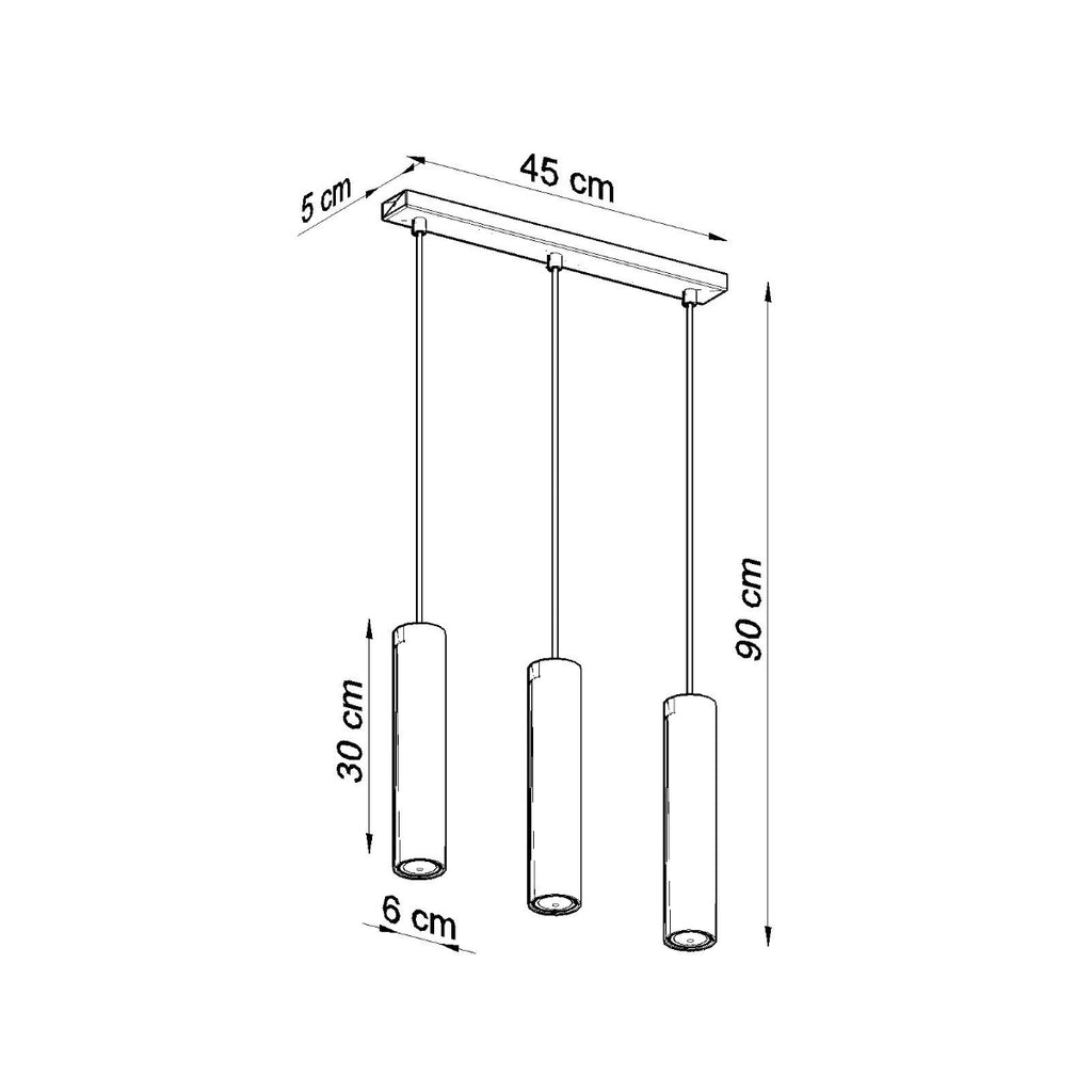 Pendelleuchte LAGOS 3L weiß Sollux Lighting