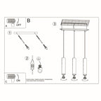 Pendelleuchte LAGOS 3L weiß Sollux Lighting