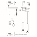 Pendelleuchte LAGOS 2 schwarz Sollux Lighting