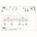 Deckenleuchte - Spot - Strahler RING 4L schwarz Sollux Lighting