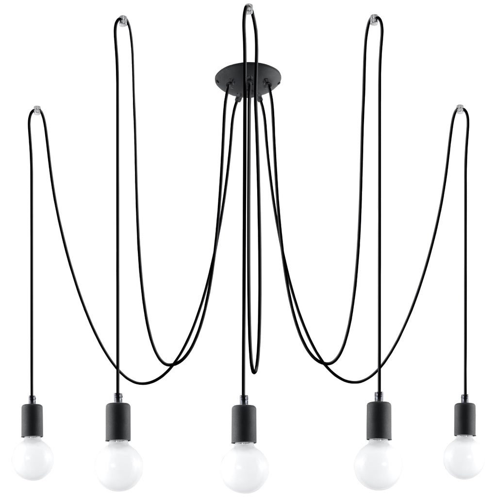 Pendelleuchte EDISON 5 schwarz Sollux Lighting