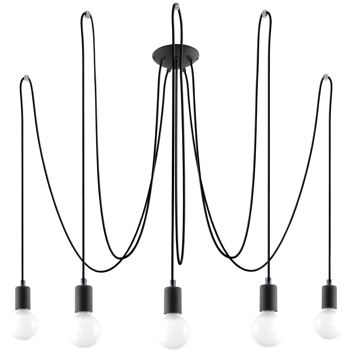Pendelleuchte EDISON 5 schwarz Sollux Lighting
