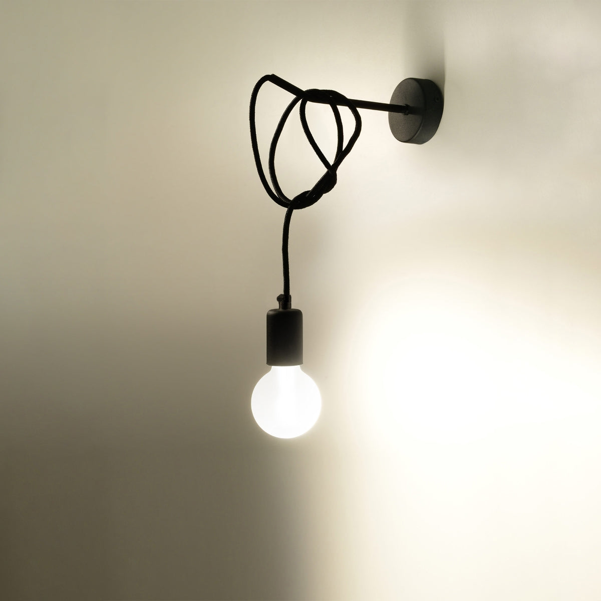 Wandleuchte EDISON schwarz Sollux Lighting