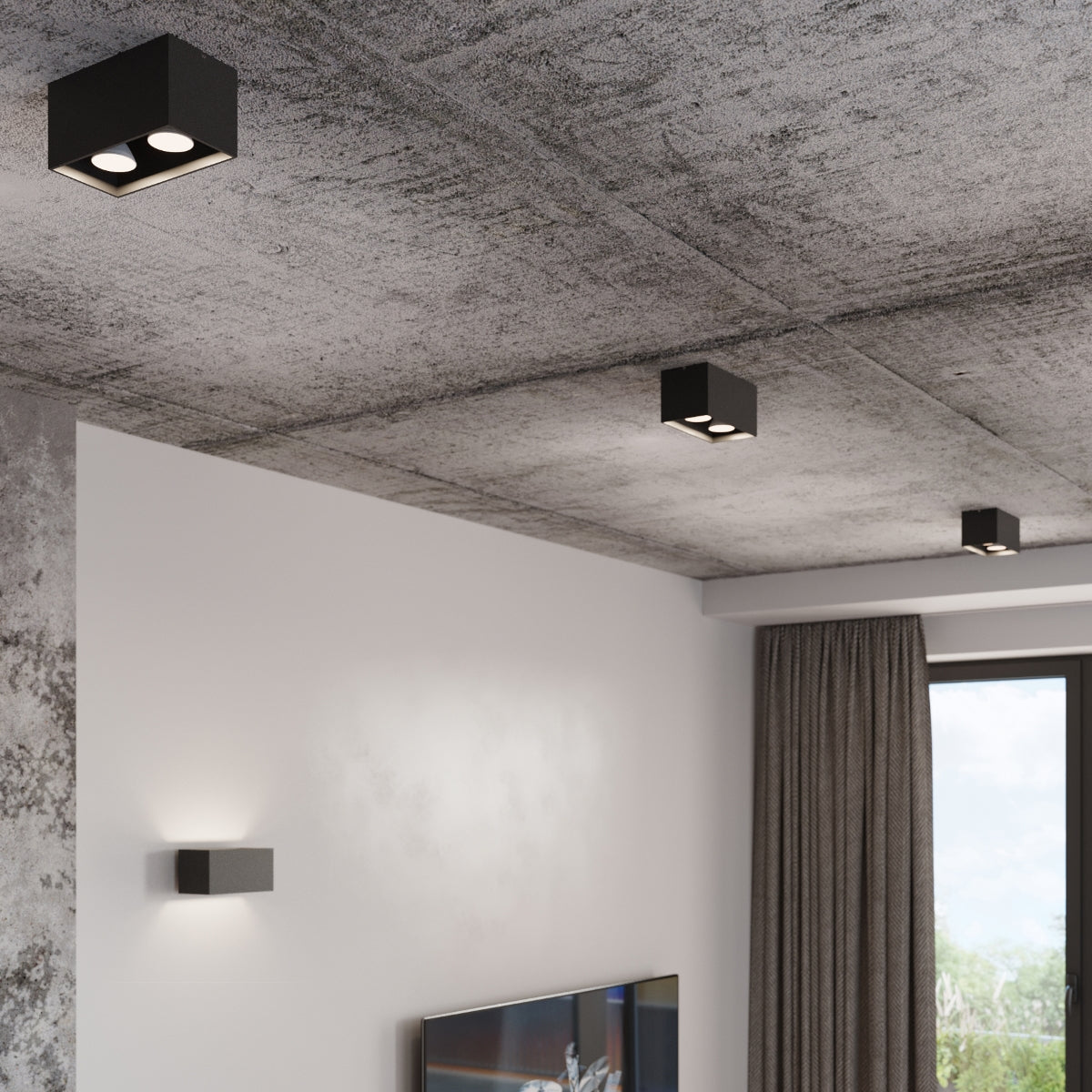 Deckenleuchte - Spot - Strahler QUAD schwarz Sollux Lighting