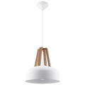 Pendelleuchte CASCO weiß & naturfarbenes Holz Sollux Lighting