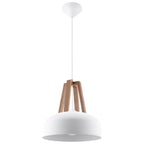 Pendelleuchte CASCO weiß & naturfarbenes Holz Sollux Lighting