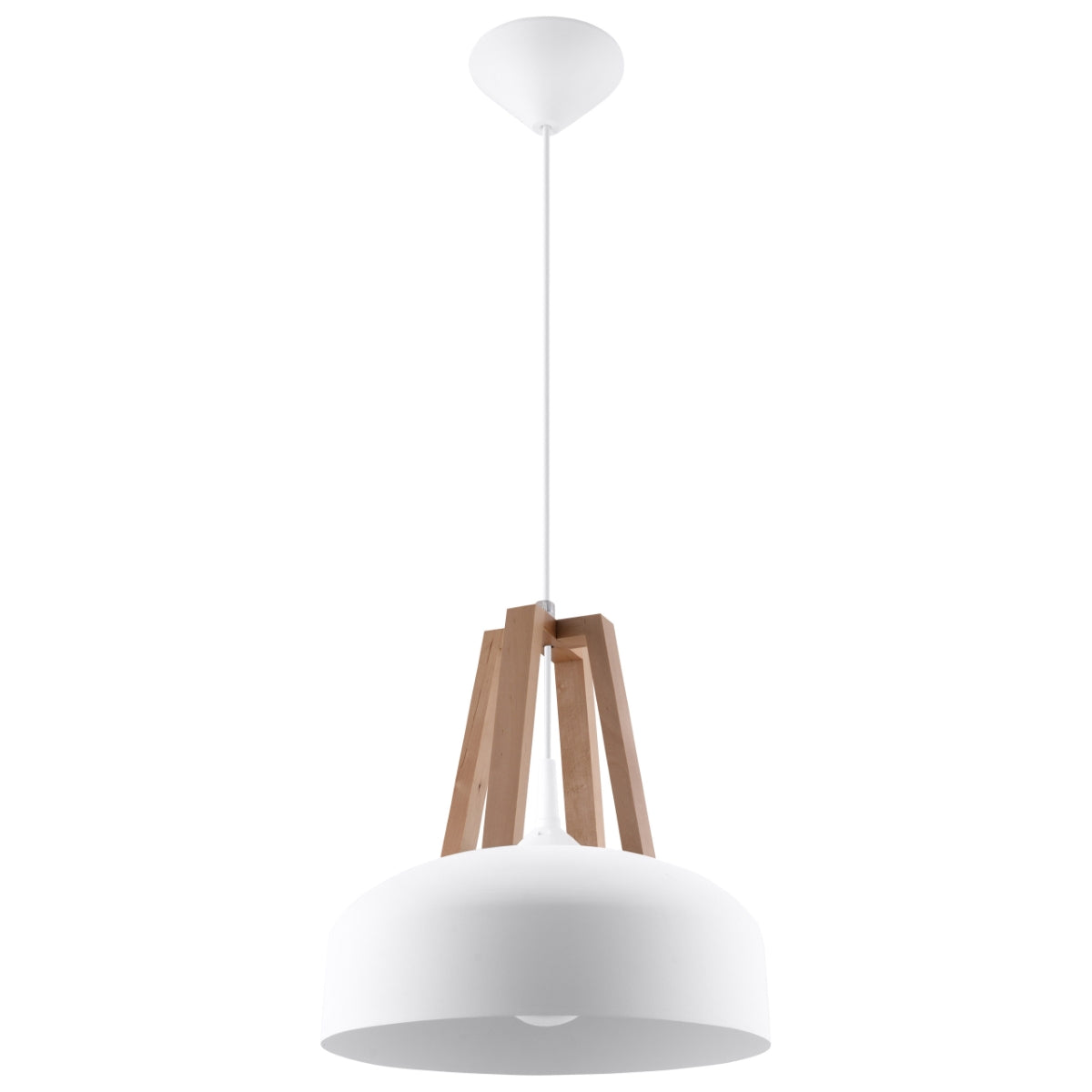 Pendelleuchte CASCO weiß & naturfarbenes Holz Sollux Lighting