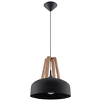 Pendelleuchte CASCO schwarz & naturfarbenes Holz Sollux Lighting
