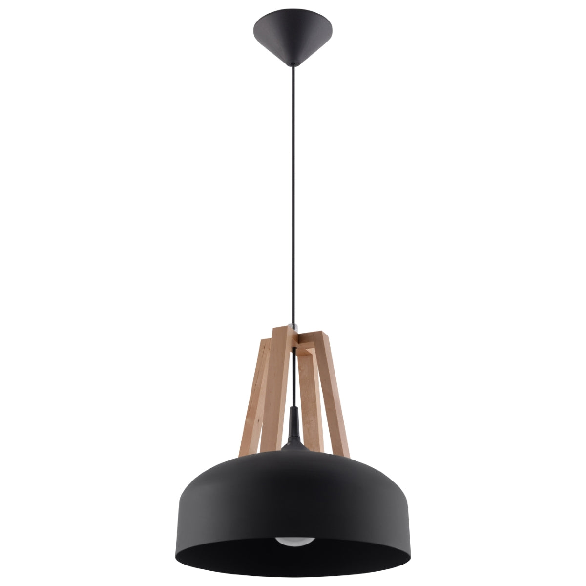 Pendelleuchte CASCO schwarz & naturfarbenes Holz Sollux Lighting