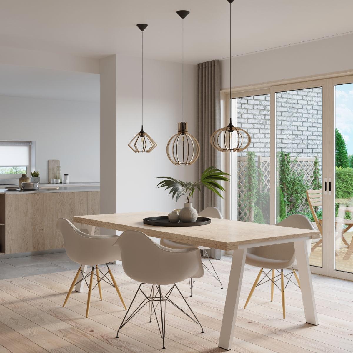 Pendelleuchte POMPELMO Naturholz Sollux Lighting
