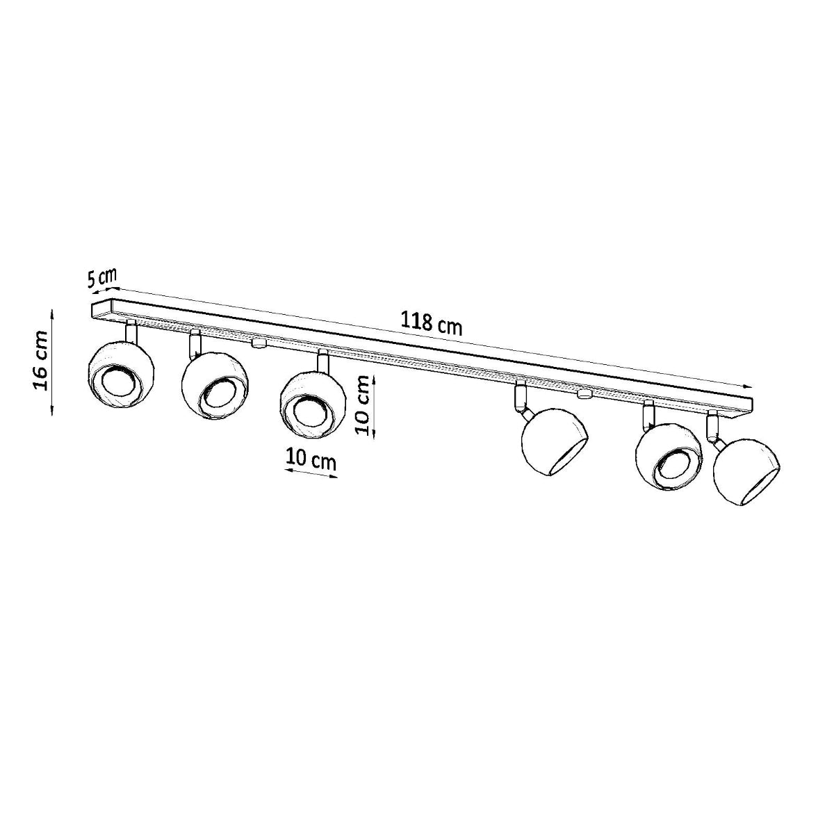 Deckenleuchte - Spot - Strahler OCULARE 6L weiß Sollux Lighting