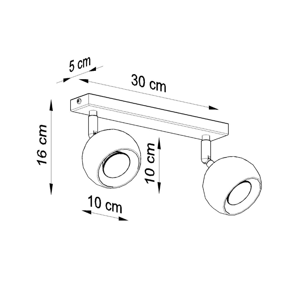 Deckenleuchte - Spot - Strahler OCULARE 2 schwarz Sollux Lighting