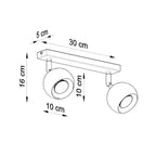 Deckenleuchte - Spot - Strahler OCULARE 2 schwarz Sollux Lighting