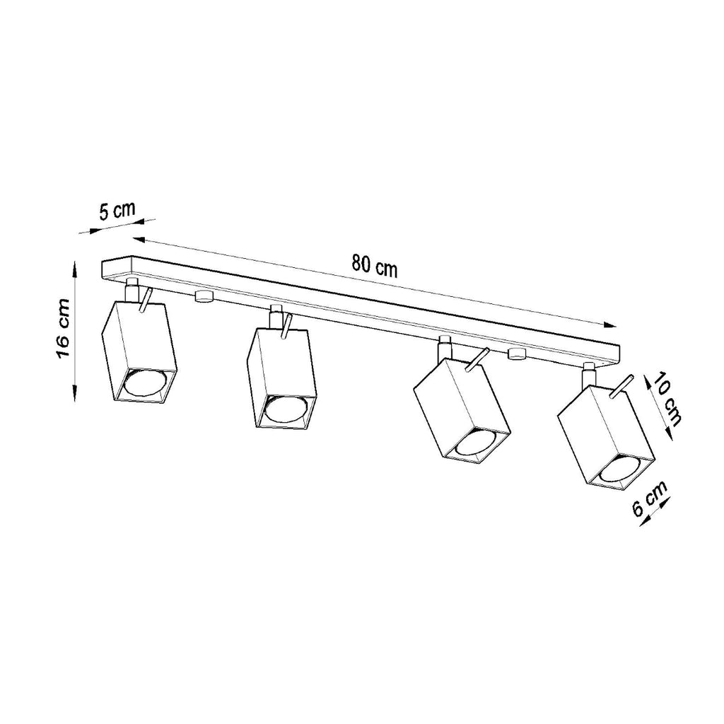 Deckenleuchte - Spot - Strahler MERIDA 4L grau Sollux Lighting