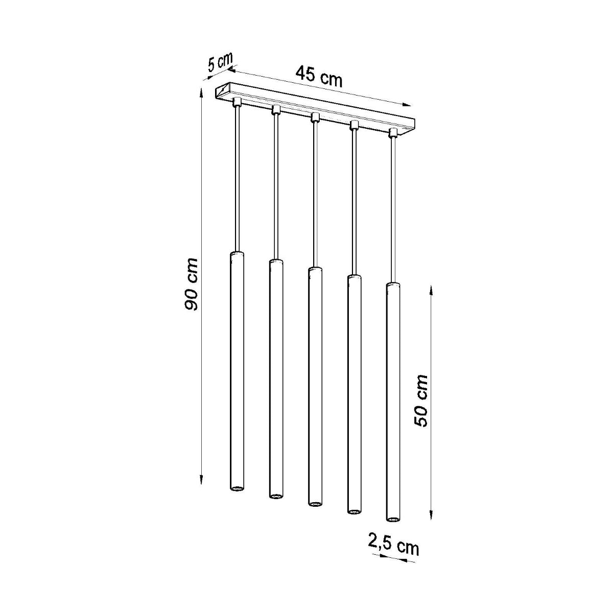 Pendelleuchte PASTELO 5 weiß Sollux Lighting