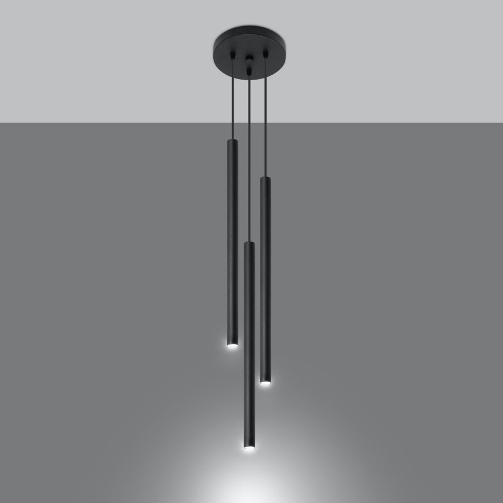 Pendelleuchte PASTELO 3P schwarz Sollux Lighting