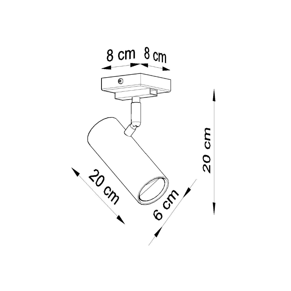 Deckenleuchte - Spot - Strahler DIREZIONE 1 schwarz Sollux Lighting