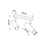 Deckenleuchte - Spot - Strahler DIREZIONE 2 schwarz Sollux Lighting