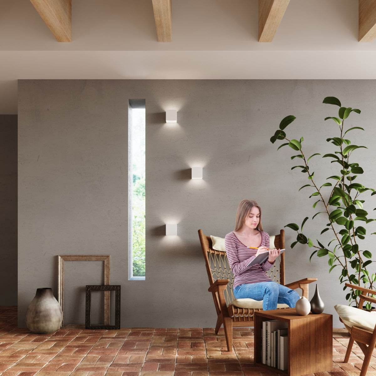 Wandleuchte LUCA weiß LED (Innen & Außen) Sollux Lighting