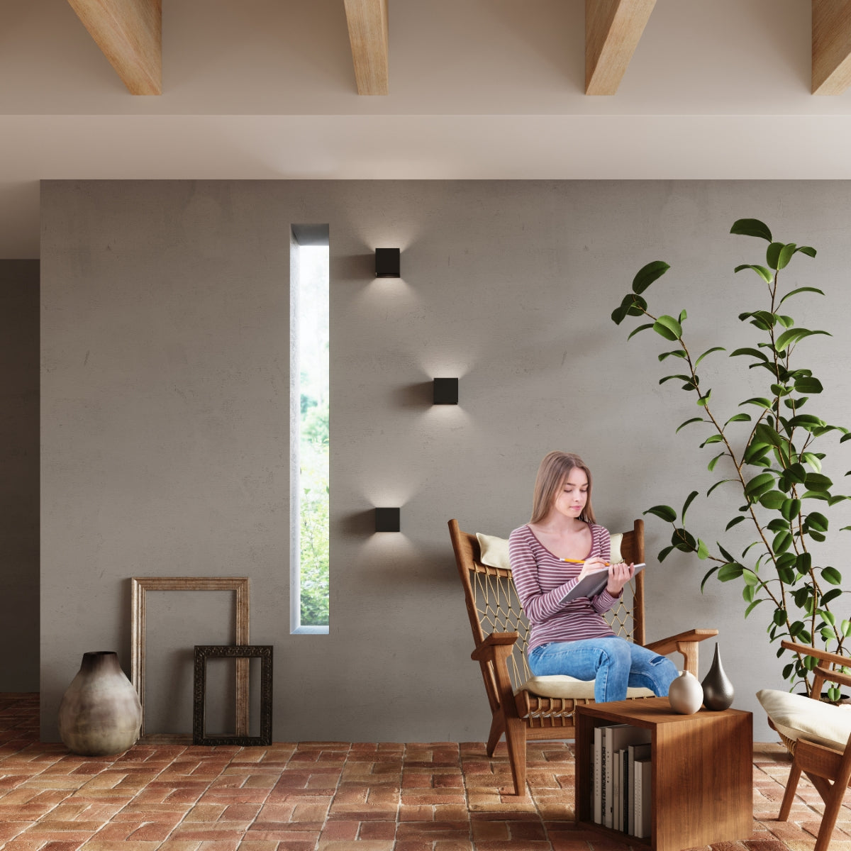 Wandleuchte LUCA schwarz LED (Innen & Außen) Sollux Lighting