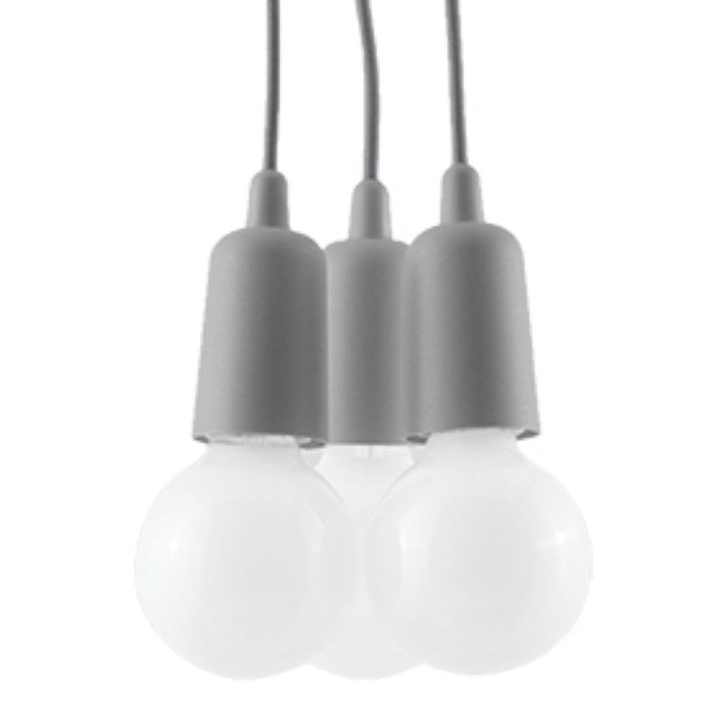Pendelleuchte DIEGO 3 grau Sollux Lighting