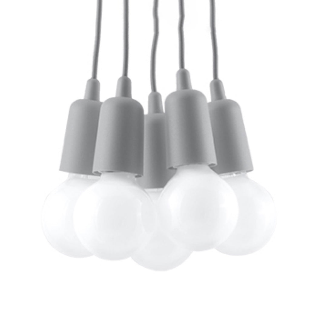 Pendelleuchte DIEGO 5 grau Sollux Lighting