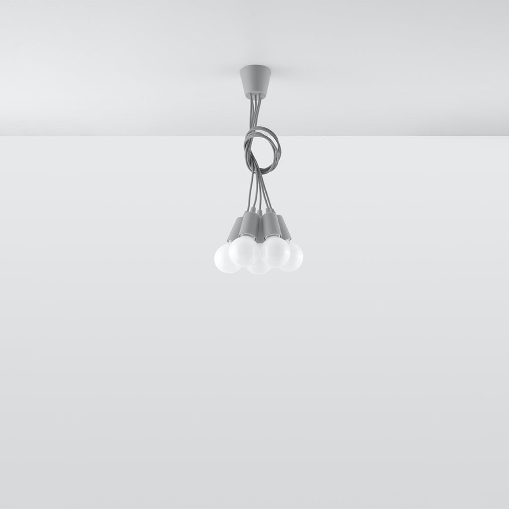 Pendelleuchte DIEGO 5 grau Sollux Lighting
