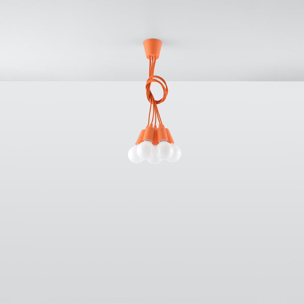 Pendelleuchte DIEGO 5 orange Sollux Lighting