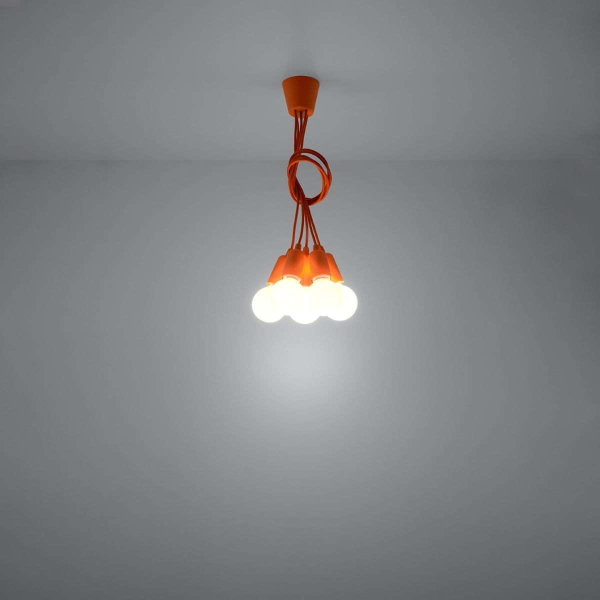 Pendelleuchte DIEGO 5 orange Sollux Lighting