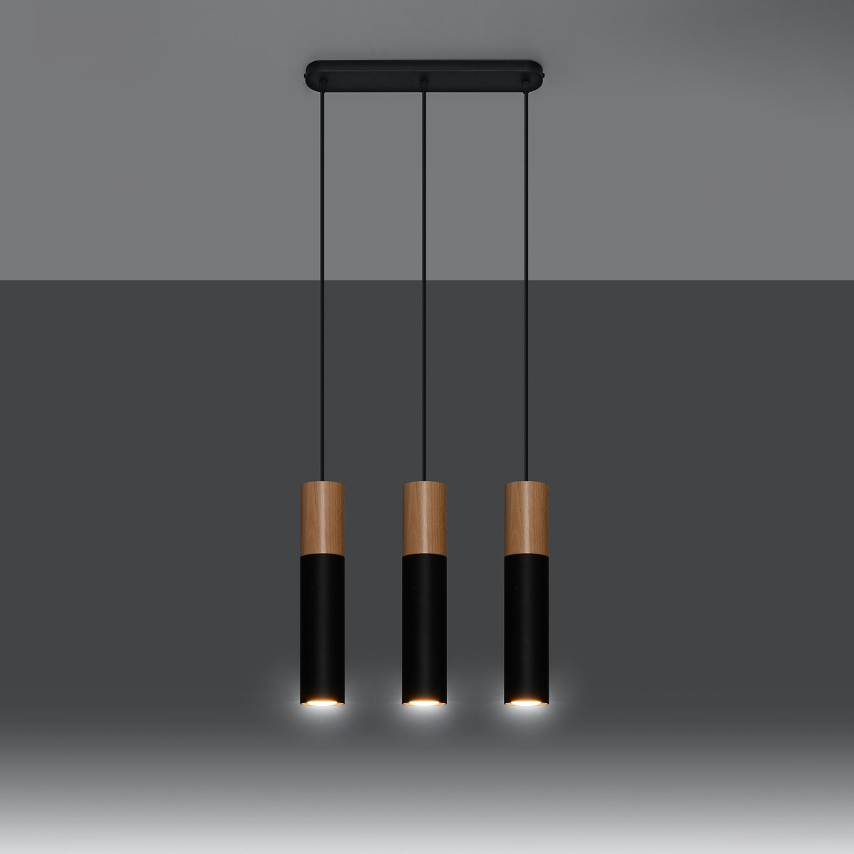 Pendelleuchte PABLO 3 schwarz Sollux Lighting