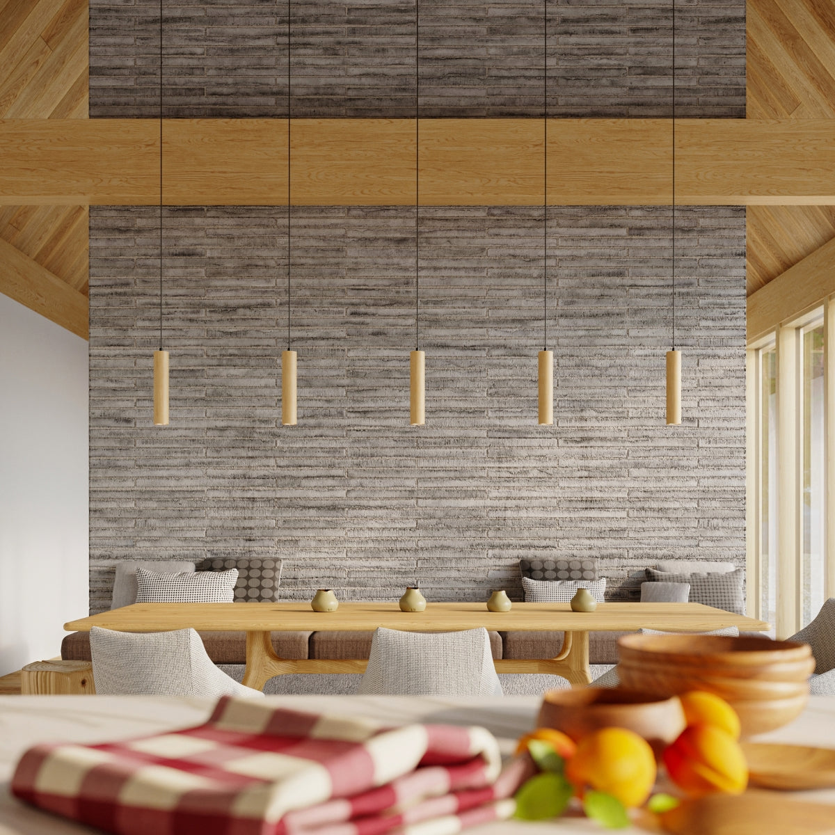 Pendelleuchte LINO 3 Holz Sollux Lighting