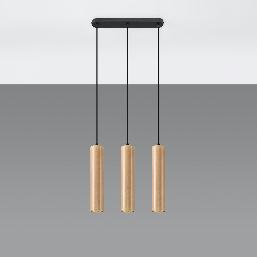 Pendelleuchte LINO 3 Holz Sollux Lighting