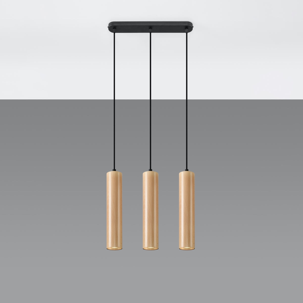 Pendelleuchte LINO 3 Holz Sollux Lighting