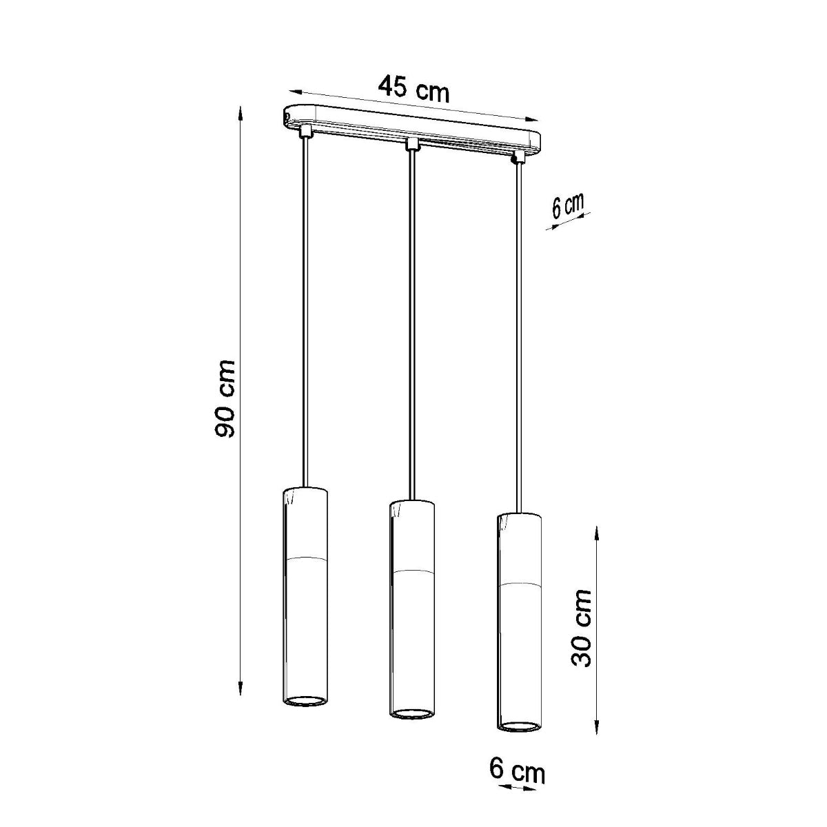 Pendelleuchte BORGIO 3L weiß Sollux Lighting