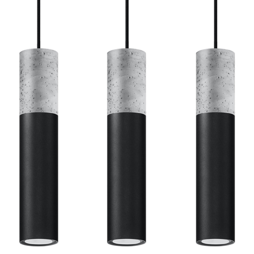 Pendelleuchte BORGIO 3L schwarz Sollux Lighting