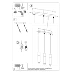 Pendelleuchte BORGIO 3L schwarz Sollux Lighting