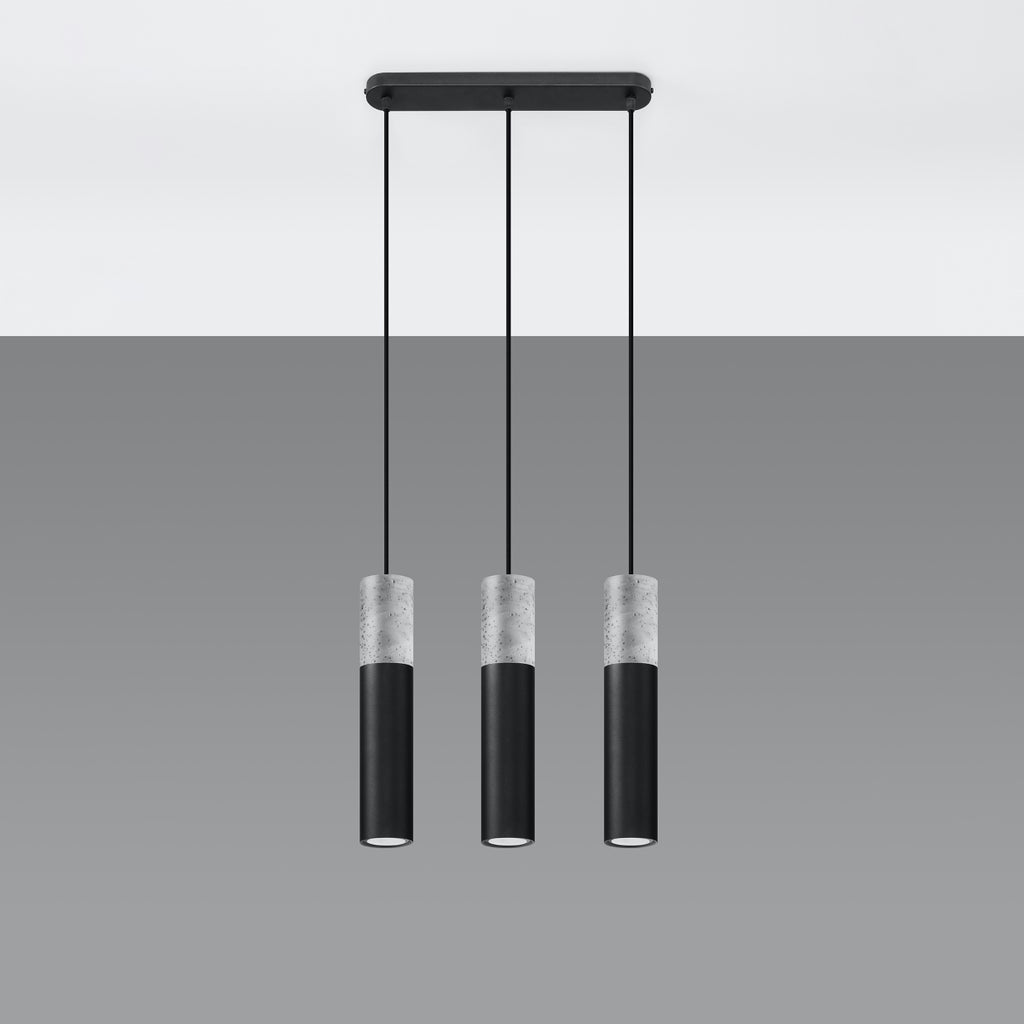 Pendelleuchte BORGIO 3L schwarz Sollux Lighting