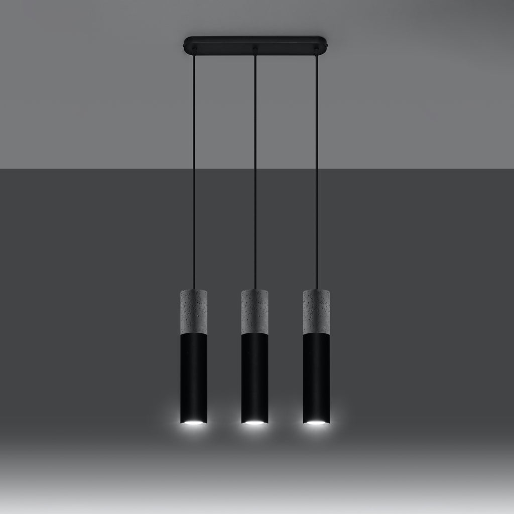 Pendelleuchte BORGIO 3L schwarz Sollux Lighting